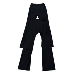 Lot of 2 Shiny by Nature Women's Flared Yoga Athleisure Pants Black, size S EUC